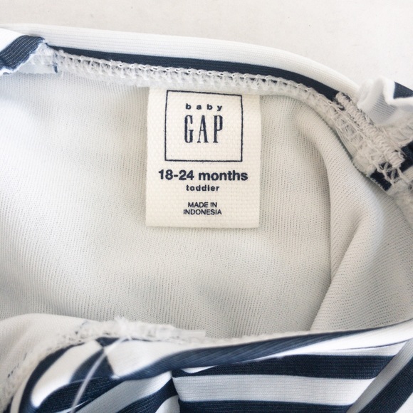 Baby Gap Blue and White Striped Ruffle Swimsuit - Picture 6 of 6